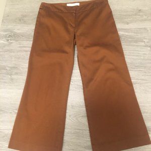 Trina Turk Cropped Trousers Size 6, Cognac Color
